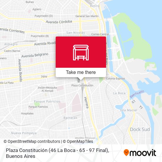 Plaza Constitución (46 La Boca - 65 - 97 Final) map