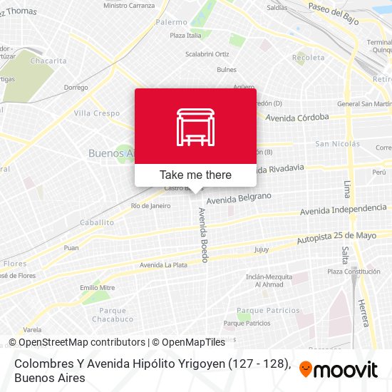 Colombres Y Avenida Hipólito Yrigoyen (127 - 128) map