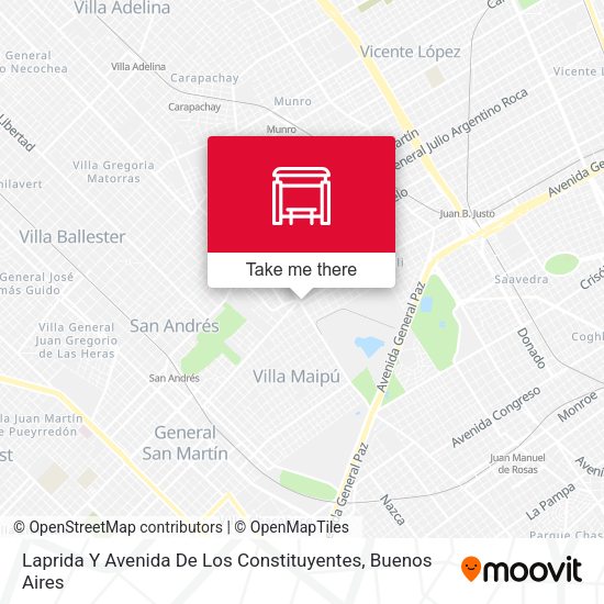 Laprida Y Avenida De Los Constituyentes map