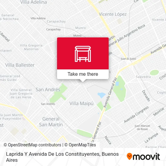 Laprida Y Avenida De Los Constituyentes map