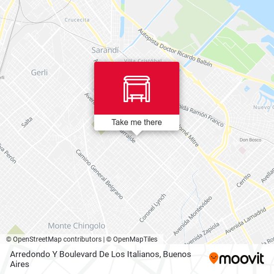 Arredondo Y Boulevard De Los Italianos map