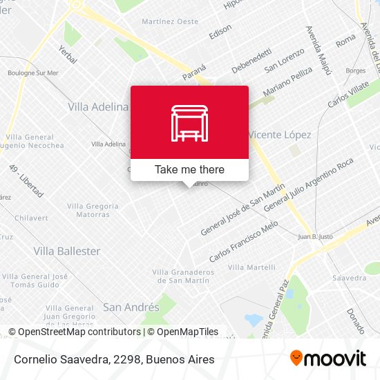 Cornelio Saavedra, 2298 map