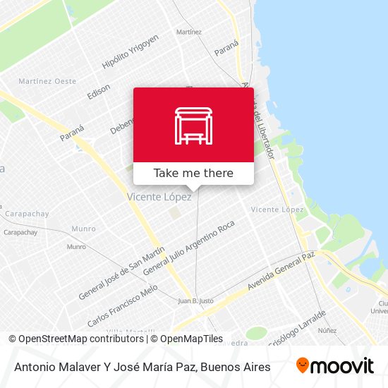 Antonio Malaver Y José María Paz map
