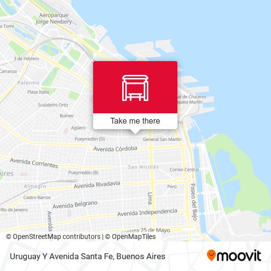 Mapa de Uruguay Y Avenida Santa Fe