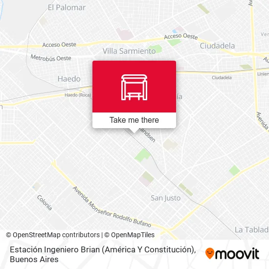Mapa de Estación Ingeniero Brian (América Y Constitución)