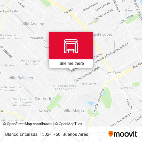 Blanco Encalada, 1502-1750 map