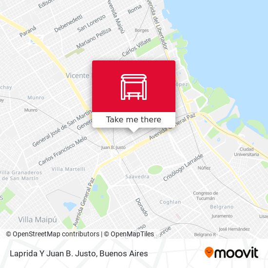 Laprida Y Juan B. Justo map