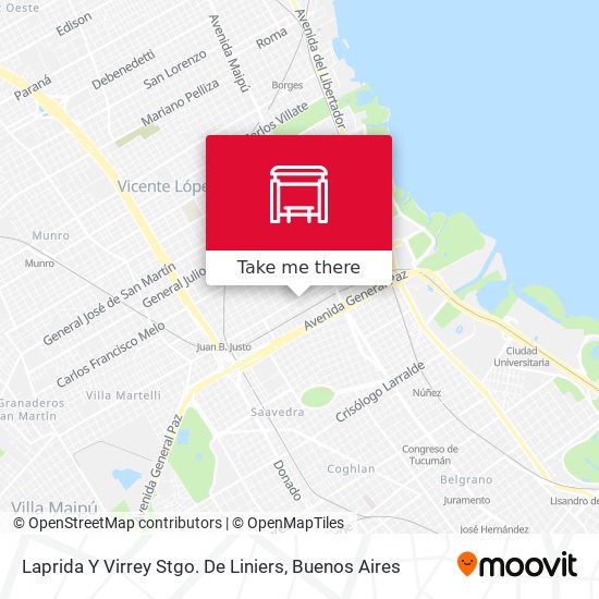 Mapa de Laprida Y Virrey Stgo. De Liniers