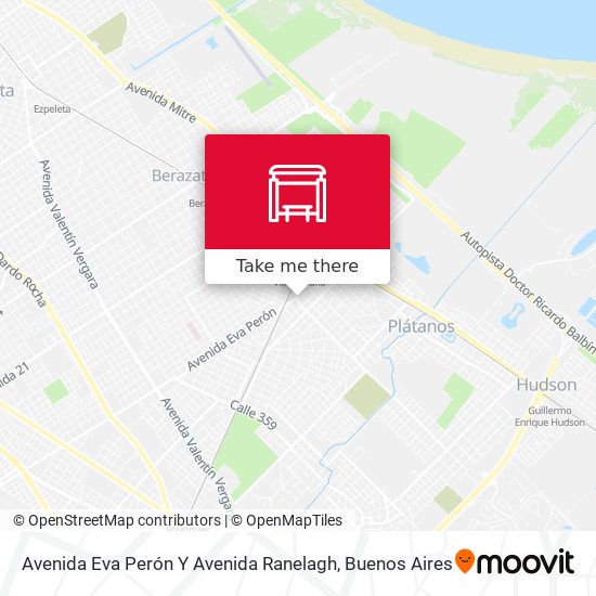 Mapa de Avenida Eva Perón Y Avenida Ranelagh