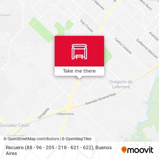 Recuero (88 - 96 - 205 - 218 - 621 - 622) map
