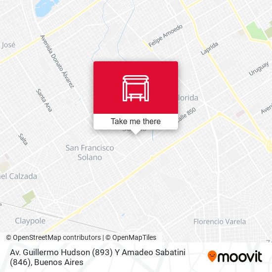 Av. Guillermo Hudson (893) Y Amadeo Sabatini (846) map