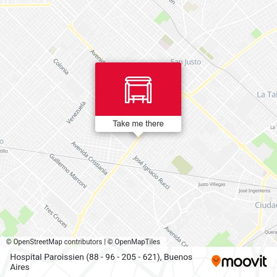 Mapa de Hospital Paroissien (88 - 96 - 205 - 621)