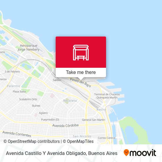 Mapa de Avenida Castillo Y Avenida Obligado