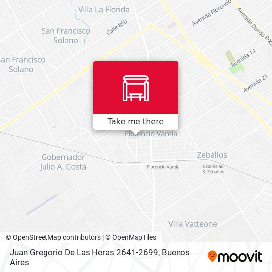 Juan Gregorio De Las Heras 2641-2699 map