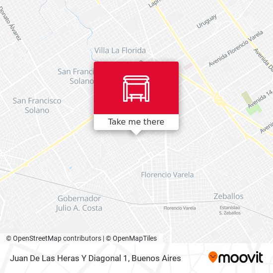 Juan De Las Heras Y Diagonal 1 map