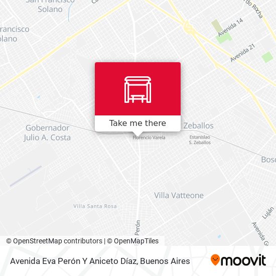 Avenida Eva Perón Y Aniceto Díaz map