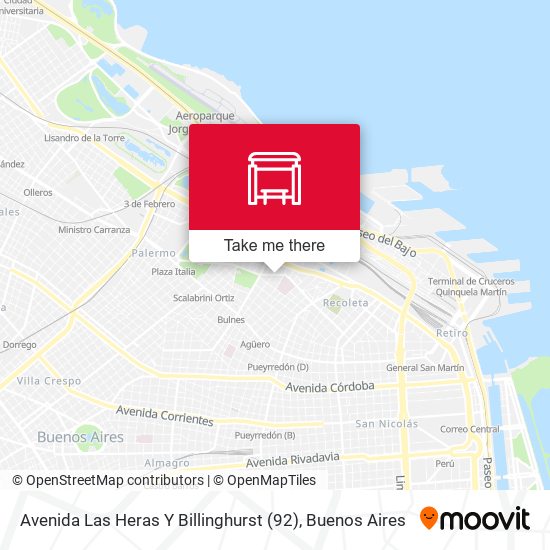 Avenida Las Heras Y Billinghurst (92) map