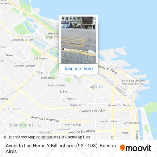 Avenida Las Heras Y Billinghurst (93 - 108) map