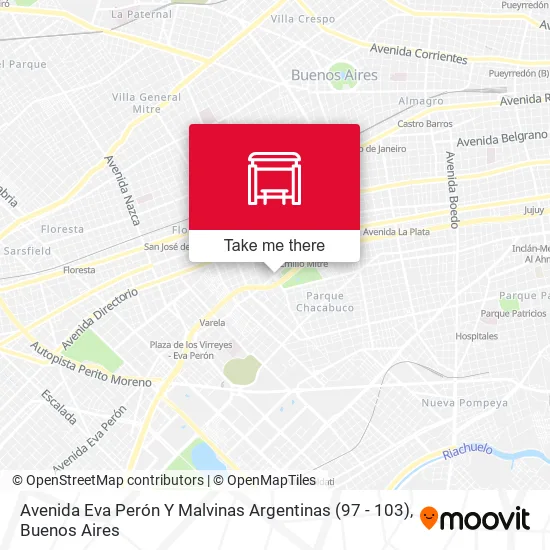 Mapa de Avenida Eva Perón Y Malvinas Argentinas (97 - 103)