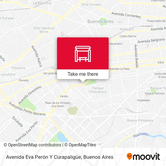 Mapa de Avenida Eva Perón Y Curapaligüe