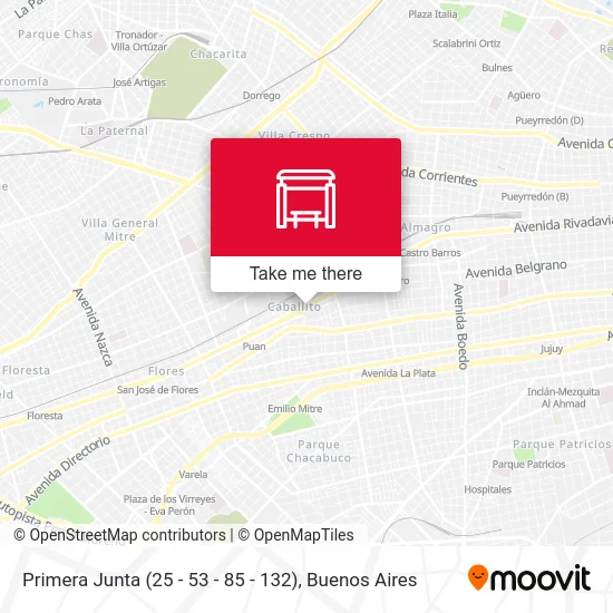 Primera Junta (25 - 53 - 85 - 132) map