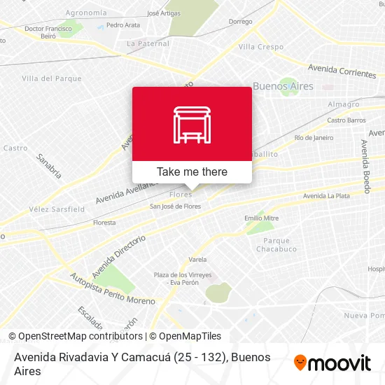 Avenida Rivadavia Y Camacuá (25 - 132) map