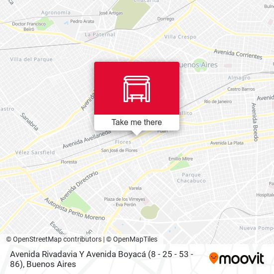 Avenida Rivadavia Y Avenida Boyacá (8 - 25 - 53 - 86) map