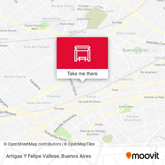 Artigas Y Felipe Vallese map
