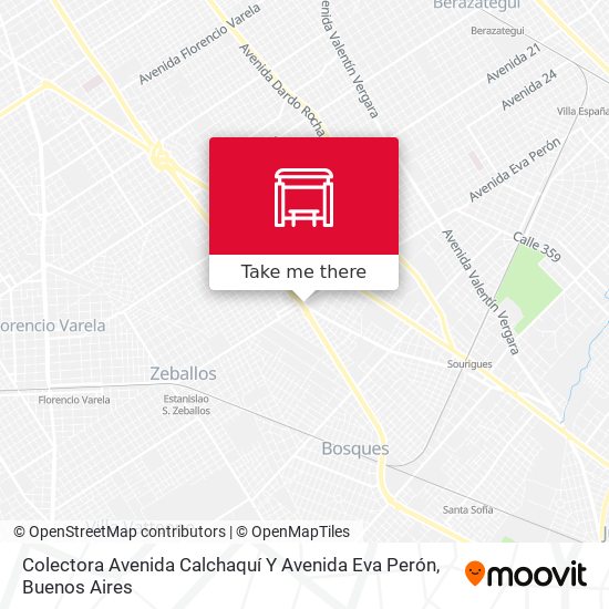 Mapa de Colectora Avenida Calchaquí Y Avenida Eva Perón