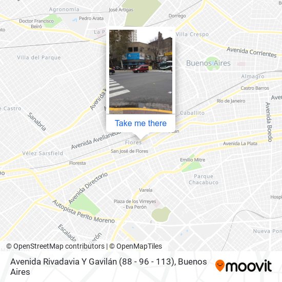 Avenida Rivadavia Y Gavilán (88 - 96 - 113) map
