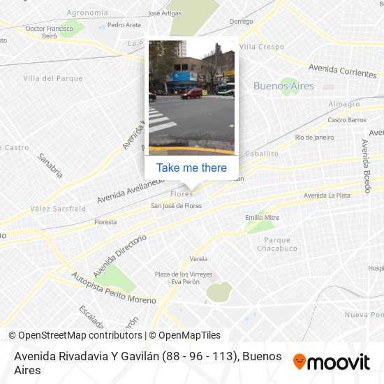 Mapa de Avenida Rivadavia Y Gavilán (88 - 96 - 113)