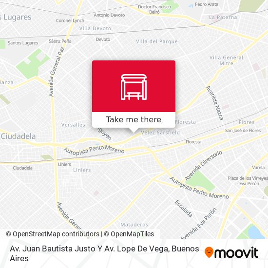 Av. Juan Bautista Justo Y Av. Lope De Vega map