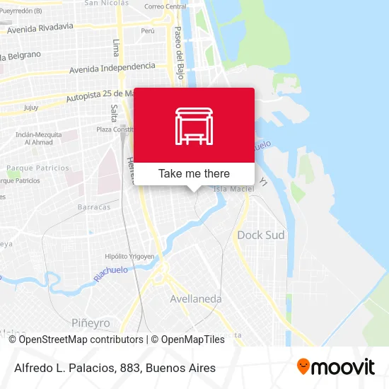 Alfredo L. Palacios, 883 map