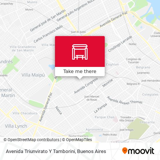 Avenida Triunvirato Y Tamborini map