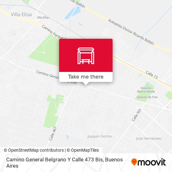Mapa de Camino General Belgrano Y Calle 473 Bis