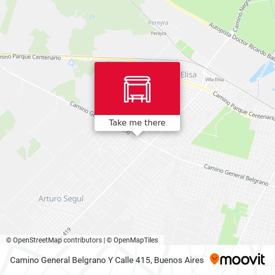 Camino General Belgrano Y Calle 415 map
