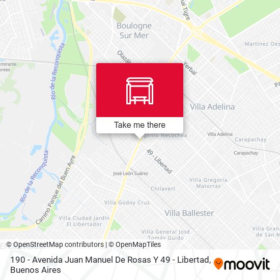 190 - Avenida Juan Manuel De Rosas Y 49 - Libertad map
