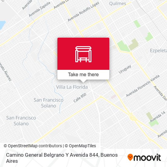 Camino General Belgrano Y Avenida 844 map