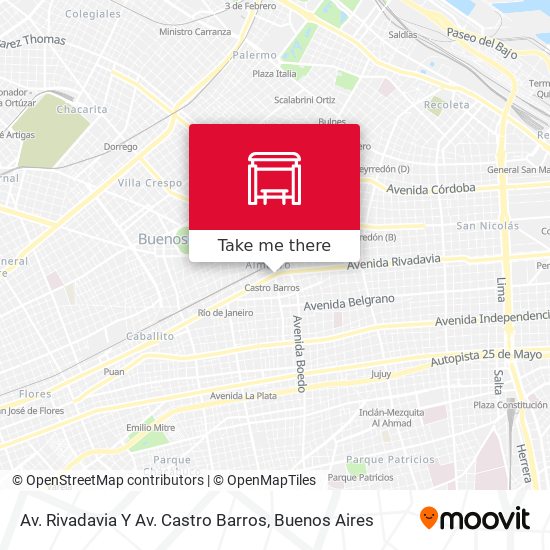 Av. Rivadavia Y Av. Castro Barros map