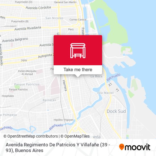 Avenida Regimiento De Patricios Y Villafañe (39 - 93) map