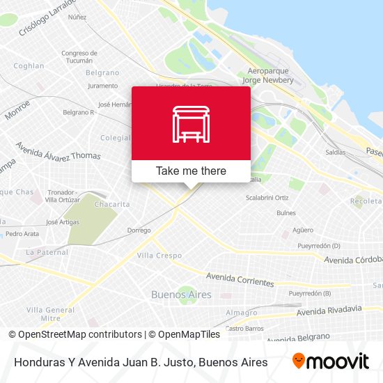 Honduras Y Avenida Juan B. Justo map