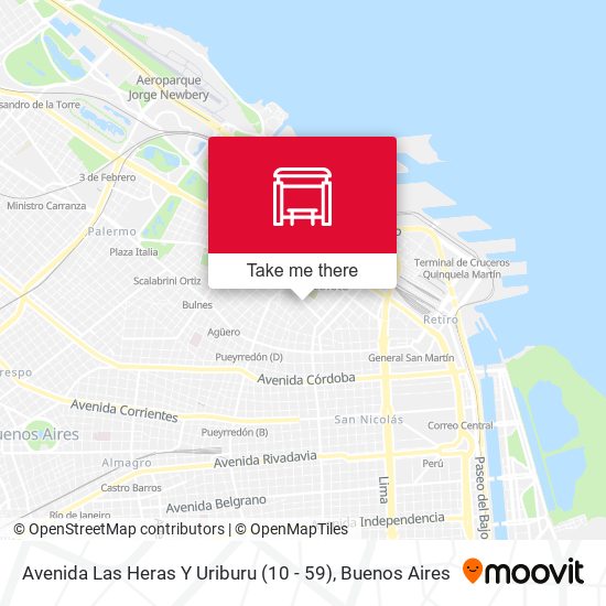 Avenida Las Heras Y Uriburu (10 - 59) map