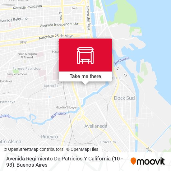 Avenida Regimiento De Patricios Y California (10 - 93) map