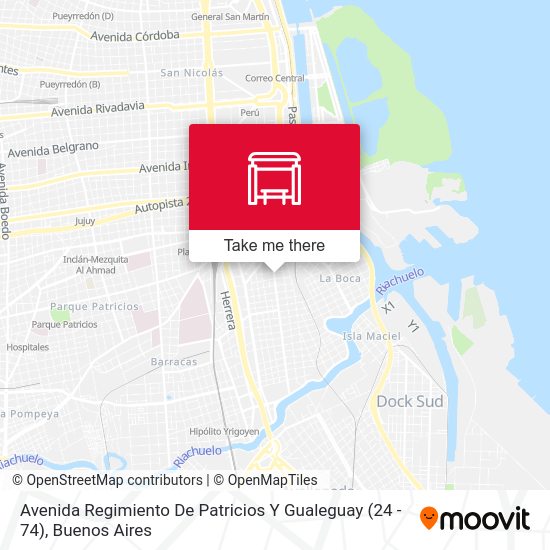 Avenida Regimiento De Patricios Y Gualeguay (24 - 74) map