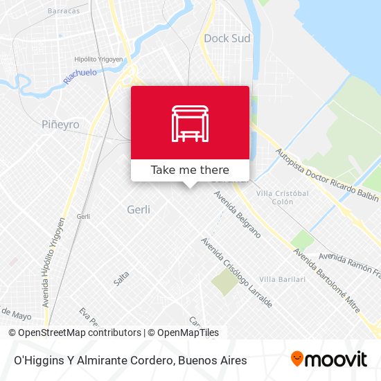 Mapa de O'Higgins Y Almirante Cordero