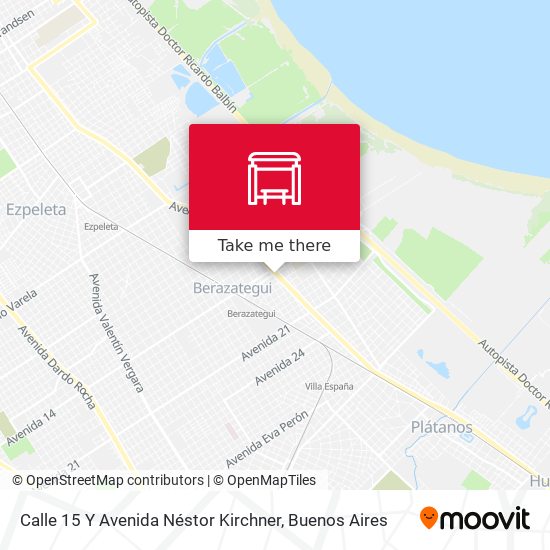 Calle 15 Y Avenida Néstor Kirchner map