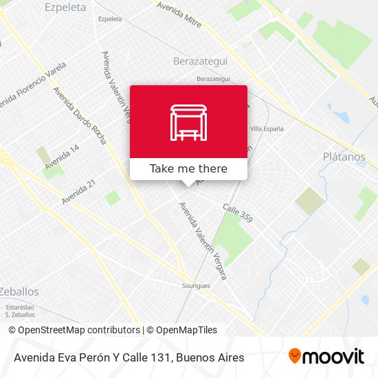 Mapa de Avenida Eva Perón Y Calle 131