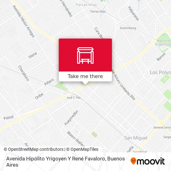 Avenida Hipólito Yrigoyen Y René Favaloro map