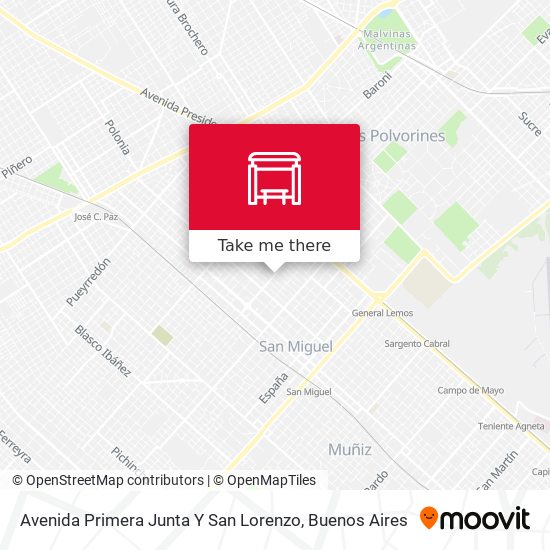 Mapa de Avenida Primera Junta Y San Lorenzo