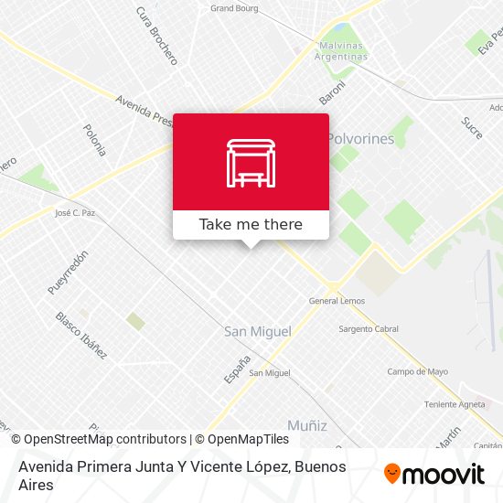 Mapa de Avenida Primera Junta Y Vicente López